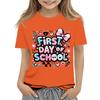 Children's Casual and Fashionable Round-Neck Printed Short-Sleeve Top for Back-to-School