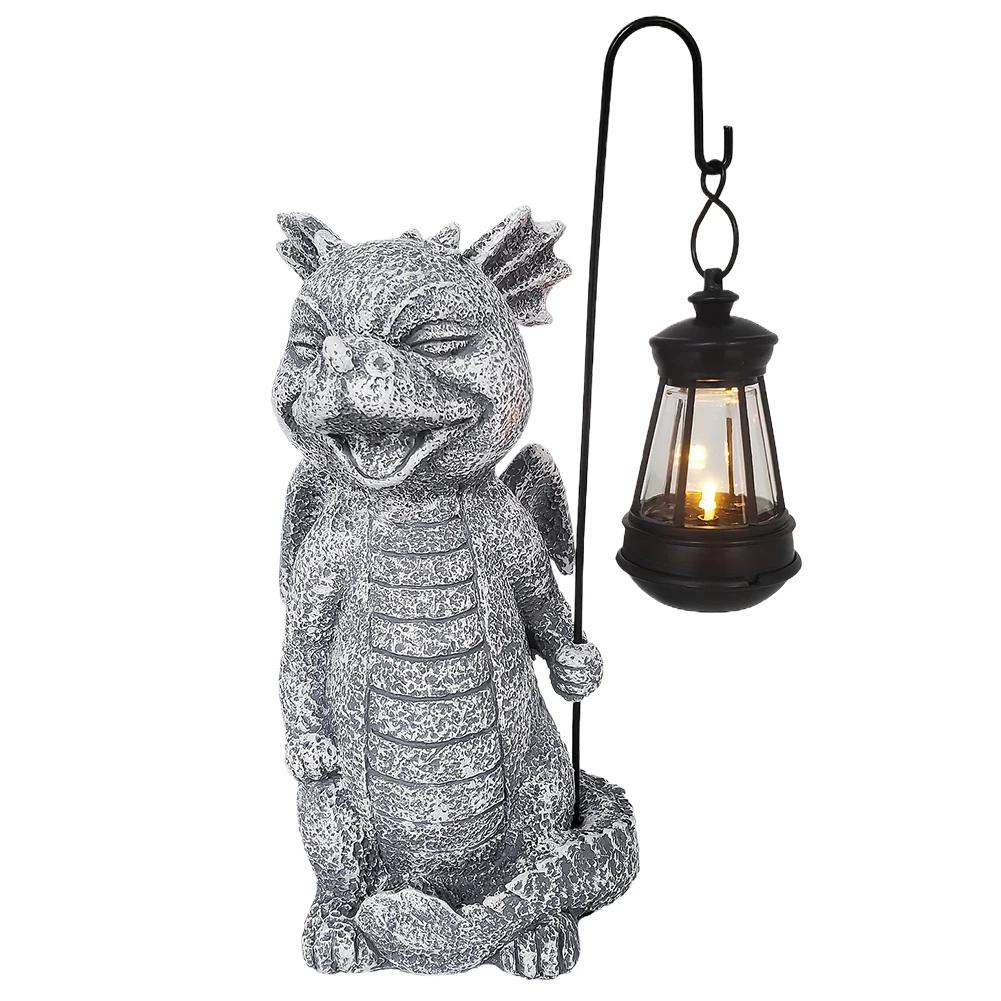 Solar Garden Statue Light Waterproof Creative Owl Figurine with LED Lamp Owl Solar Powered LED Light for Garden Patio and Lawn