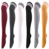 New 1Pair Sexy Long Socks Solid Color Striped Women Over Knee Thigh High Over The Knee Stockings Ladies Girls Warm Knee Socks