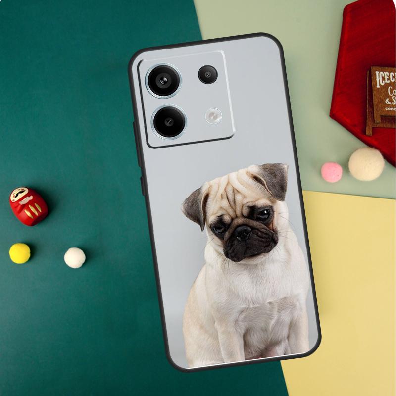 Cute Pug Dog Case For Xiaomi Redmi Note 13 11 8 9 10 12 Pro 12S 11S 10S 9S Redmi 13C 9C 10C 12C Cover