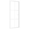 VidaXL Interior Door 83x201.5 Cm White ESG Glass and Aluminum 350573