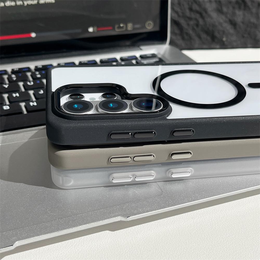 Luxury Cystal Clear Magnetic Phone Case For Samsung S26 S25 S24 Plus Ultra For Magsafe Wireless Charging Shockproof Back Cover