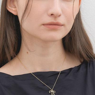 Halden Ribbon Pendant Necklace (N021_gold)