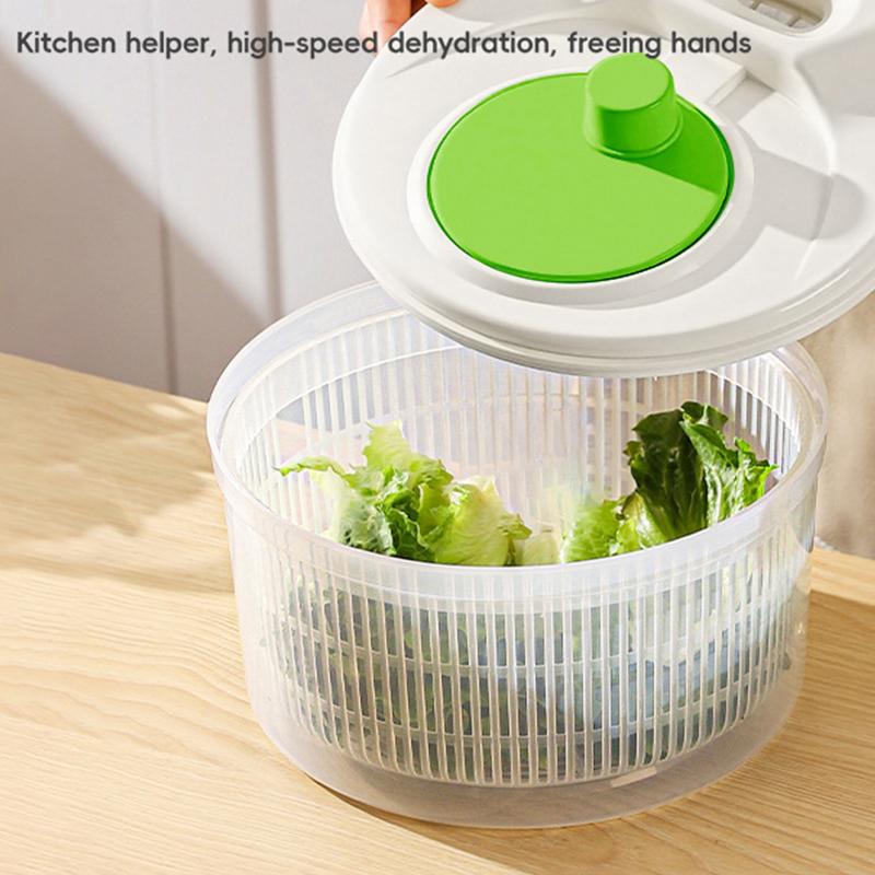 Household Salad Dryer Salad Spinner Vegetable Dehydrator Multi-Function Absorbent Basket Manual Vegetable Dryer Kitchen
