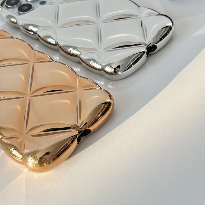 3D Electroplated Diamond Pattern Case for iPhone 16 Pro Max, Apple 17, 14, and 15