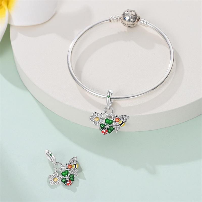 Springtime Copper Flamingo Cactus Sunflower Animal Charms Beads Fit Pandach Original Bracelets Diy Jewelry Gift