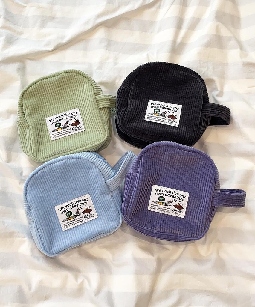 Balloon Friends Corduroy Cozy Pouch Indigo Purple