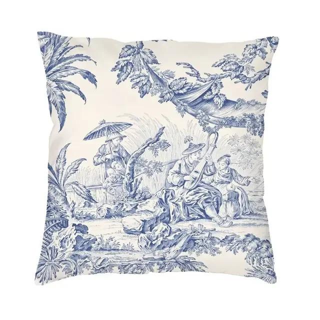 Home Decor Vintage Country Scenes Printed Pillow Covers Pattern Cushion Cover Suitable for Sofa Bedroom Car Pillow Cover