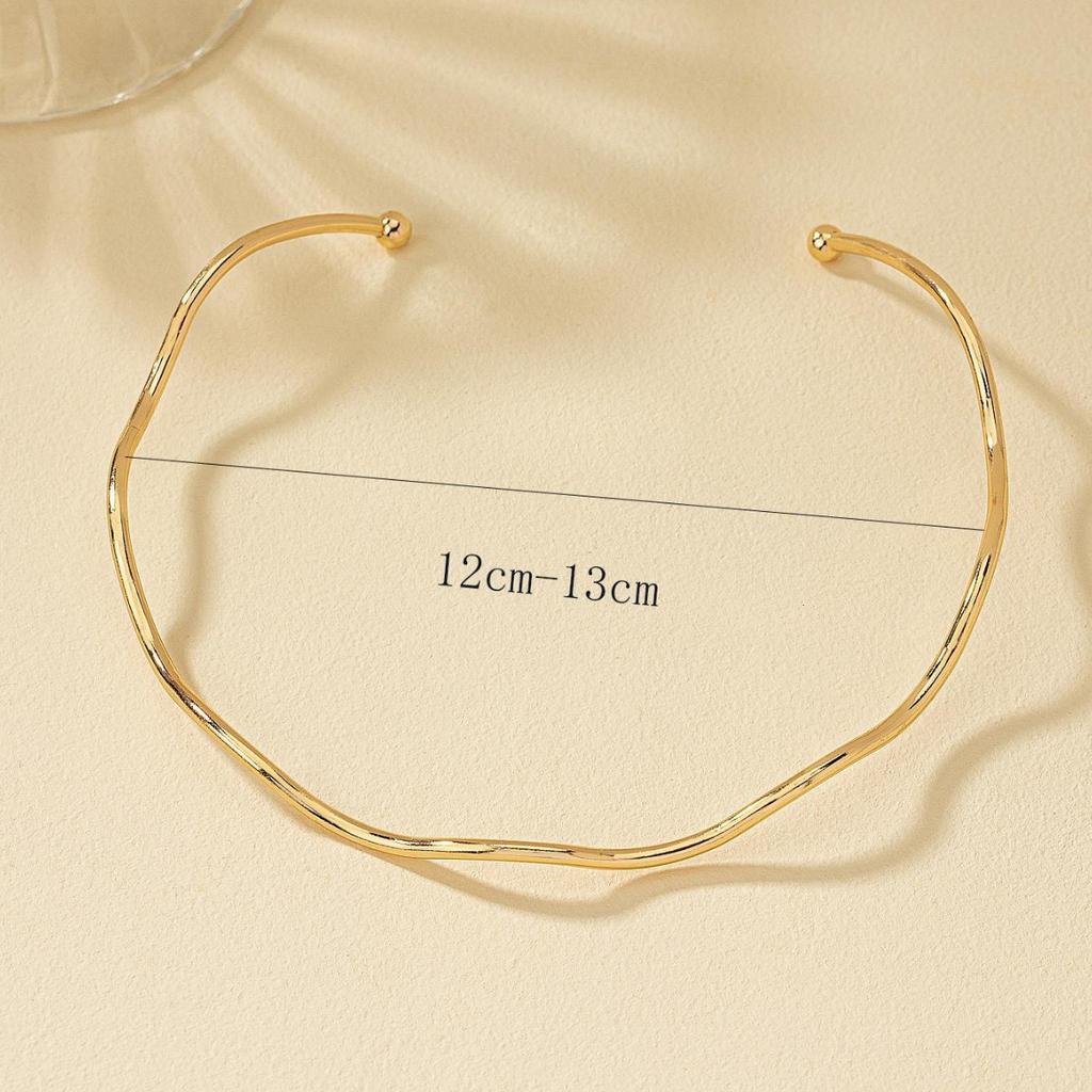 Gold Und Silber Minimalistischer Wellenkragen Für Männer Und Frauen Paare Mit Dem Gleichen Exquisiten Temperament Sommer Halskette Schmuck