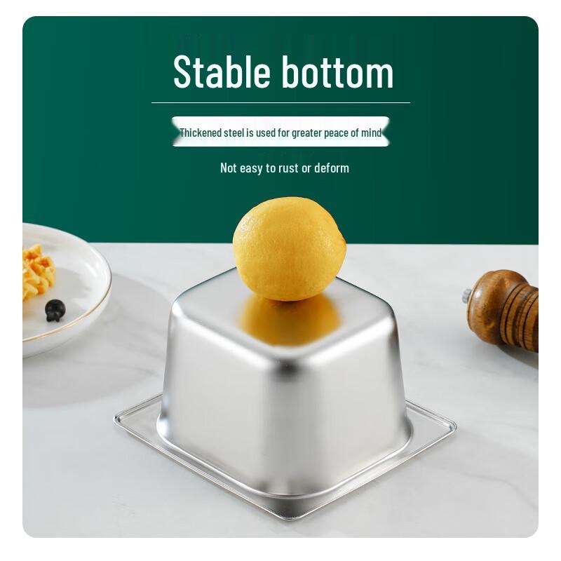 Maidekai Thickened Stainless Steel 1/1 Gastronorm Food Pan with Lid