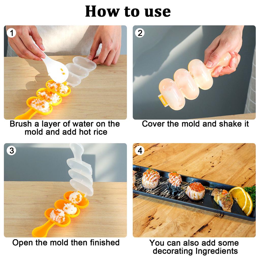Rice Ball Molds Sushi Rice Decorating Mold With 1 Pcs Rice Ball Maker Shake 1 Pc