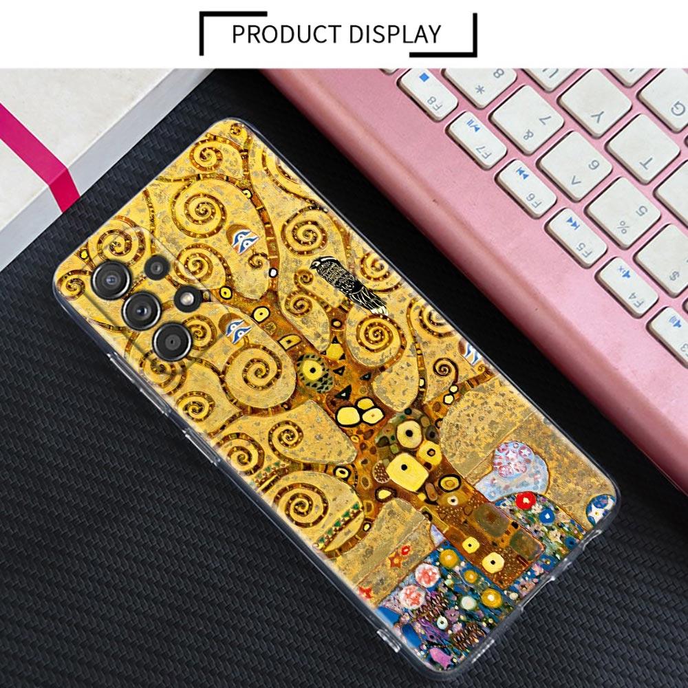 Kiss by Gustav Klimt Golden Freya's Tears Clear A55 Cases For Samsung Galaxy A52 5G A53 A72 A54 A73 A33 A32 A23 A35 Phone Cover
