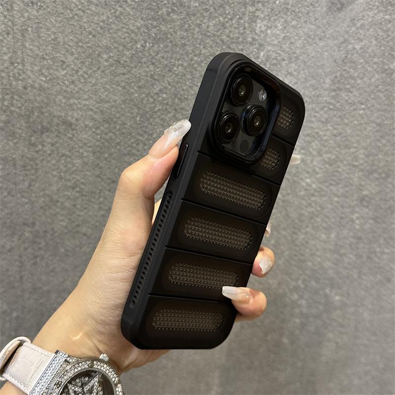 

Anti drop Metal Lens Ring for IPhone16promax Phone Case Apple 15 Mesh Breathable Matte Protection iPhone16