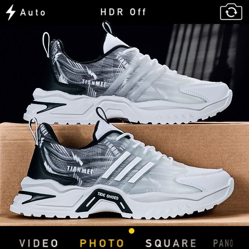 Men's Shoes Summer Breathable New Mesh Sports Running Shoes Air Cushion Shock Absorption Soft Sole Running Casual Dad Shoes