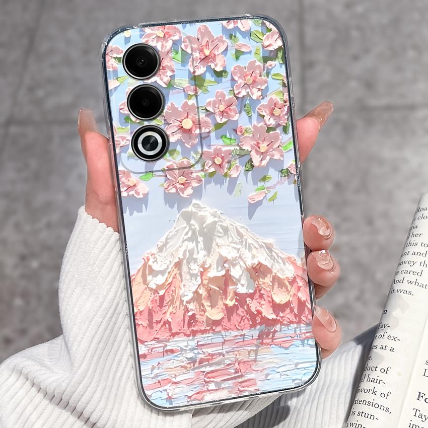 Für Oppo A3 A5 A1 Pro A3x AX5 AX5s A7 A8 Ace2 Luxuriöse Stoßfeste Handyhülle Niedliche Blumenmuster Transparenter TPU Schutz Rückseite Für Oppo Hülle