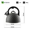 KADAX Czajnik Stalowy 2,5L indukcja Gaz Gwizdek Z Uchwytem Tradycyjny