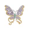 Light Luxury High-end Dancing Three-dimensional Two-color Butterfly Brooch High-end Design Insect Shape Corsage Pin