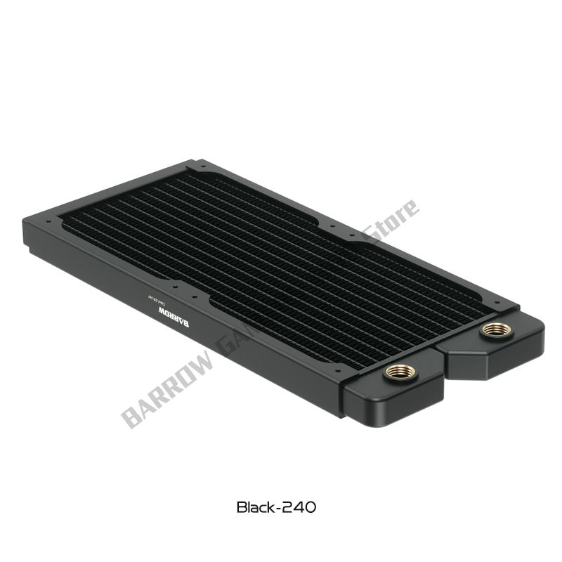 BARROW 20mm Ultra-Slim Copper Radiator 240 360 Computer Water Discharge Liquid Heat-exchanger G1/4 For 12cm Fans Black-240