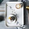Snack Tray Floral Design Heat Resistant Display Melamine Cherry Blossom Pattern Dining Table Coffee Cup Plate for Kitchen