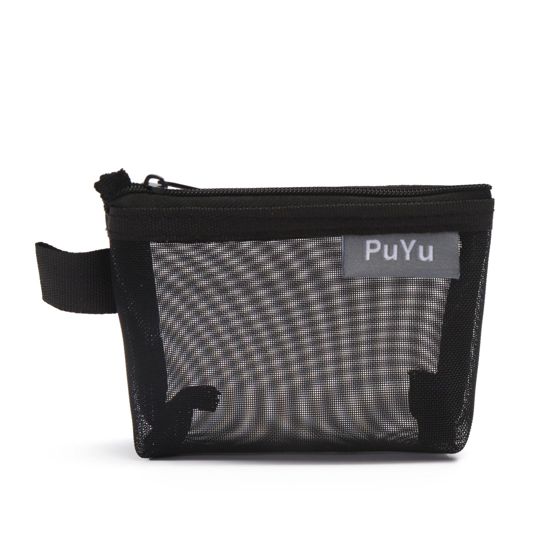 

3D Nylon Mesh Coin Purse: Large Capacity Key, Card, & Coin Holder with Transparent Storage 12x8x3cm чёрный