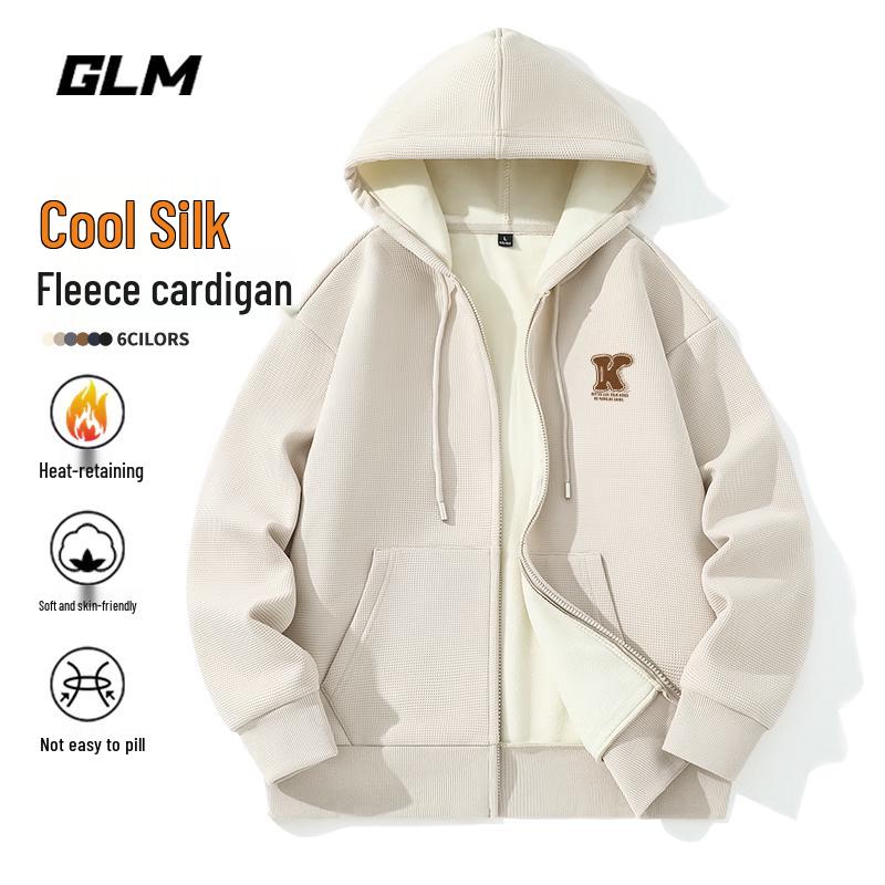 

GLM Men s Fleece Lined Hooded Zipper Cardigan Hoodie 4XL