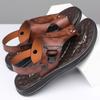 TUINANLE Neue Herren Rutschfeste Ledersandalen Offene Zehen Weiche Sommer Strand Pantoffeln für Herren Outdoor Lässige Bequeme Sandalen