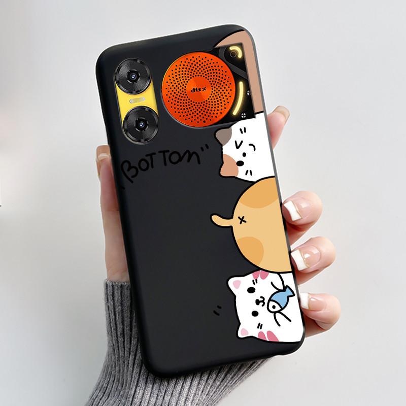 Custodia per Telefono Per ZTE Nubia Music 2 Custodia Z2460 Z2353 Estetica Gatto Carino Astronauta Nera Morbida TPU Silicone Copertura Protettiva Integrale