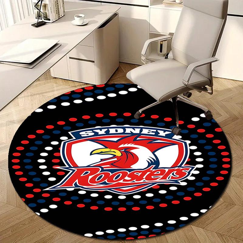 1 Stück Fußballmannschaft (23) Design Bedruckter Bereich Runder Teppich für Schlafzimmer Wohnzimmer Heimdekoration Teppiche Matte Rutschfeste Matte Teppich für das Bett