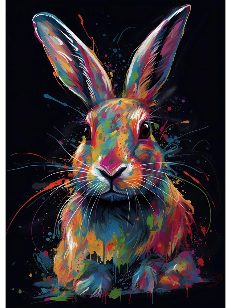 Meerkat Elephant Sea Otter Lion Colorful Animals With Drips Poster Canvas Painting Cute Animal Wall Art For Room Home Decor