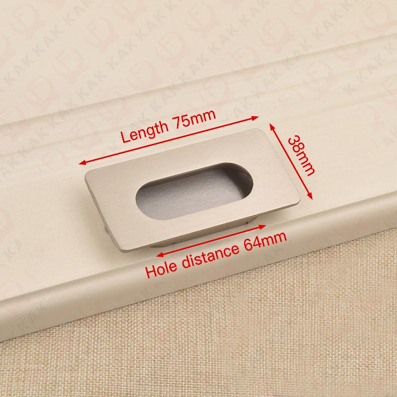 KAK Hidden Door Handles Zinc Alloy Tatami Recessed Pull Sliding Door Handles Bedroom Cabinet Handle Furniture Handle Hardware