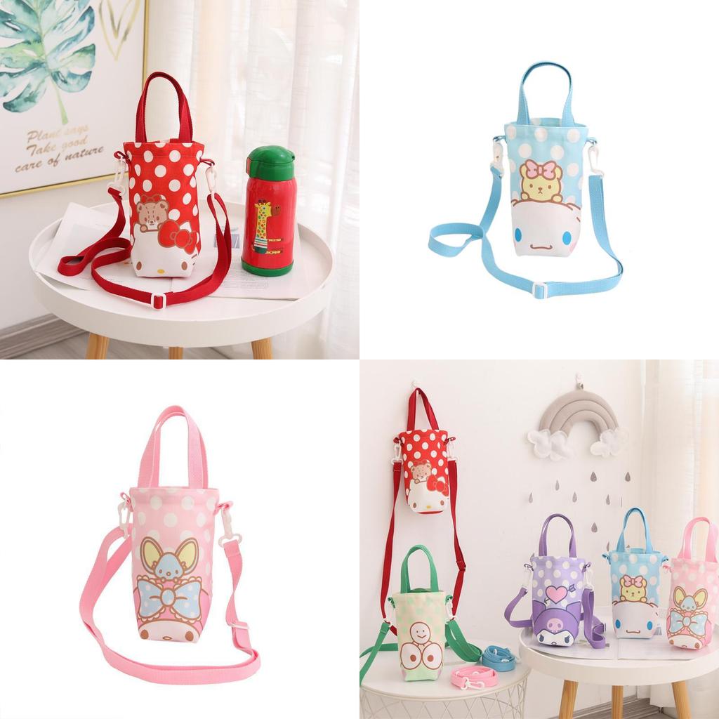 Cute Cartoon Girl Heart Water Cup Sleeve With Carry Bag For Kids