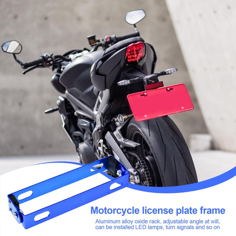 Adjustable Motorcycle License Plate Holder Aluminum Alloy Adjustable Motorcycle Car License Plate Frame Rear Bracket Mount