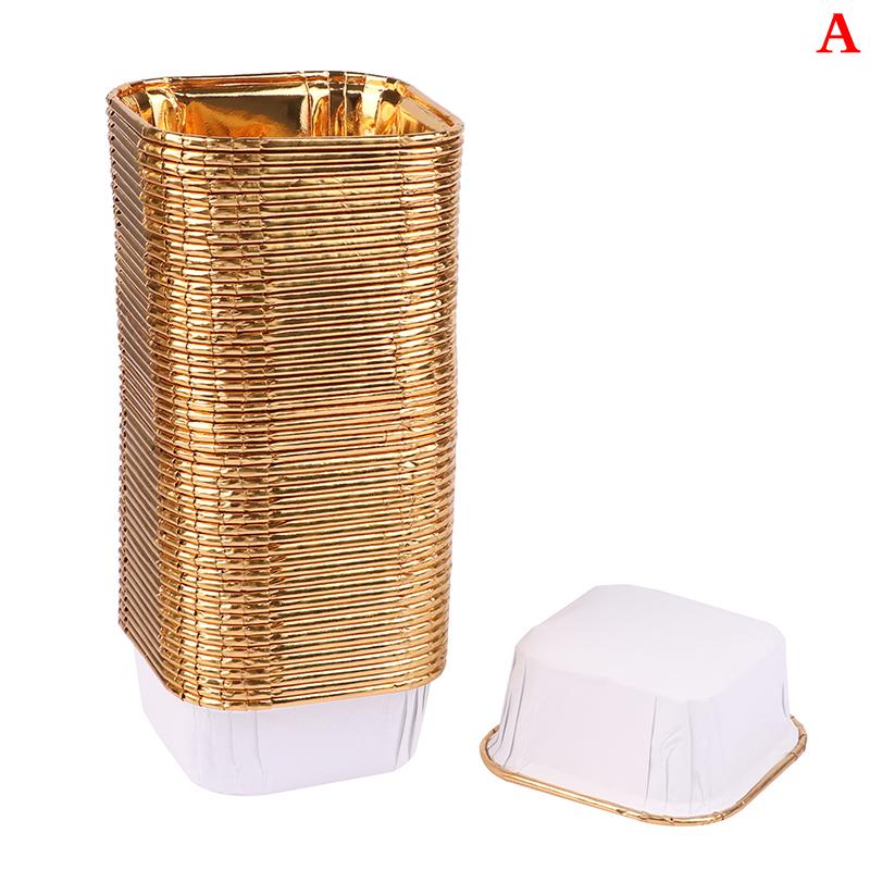 50Pcs Square Cupcake Paper High Temperature Resistant Oil-proof Chiffon Roll Cake Cup Baking Muffin Case Mold Holder