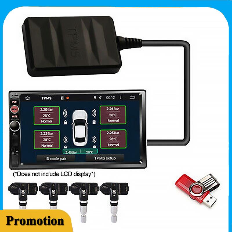 Portable Car TPMS Tire Pressure Monitoring System USB Android Navigation Tire Pressure Detection Internal Tire Pressure Sensor чёрный