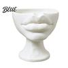 Dekorativer Pflanzenbehälter 3D-gedruckter lippenförmiger Blumentopf Künstlerischer skulpturaler Pflanztopf mit mattem Finish Kreative Heim-Tischdekoration