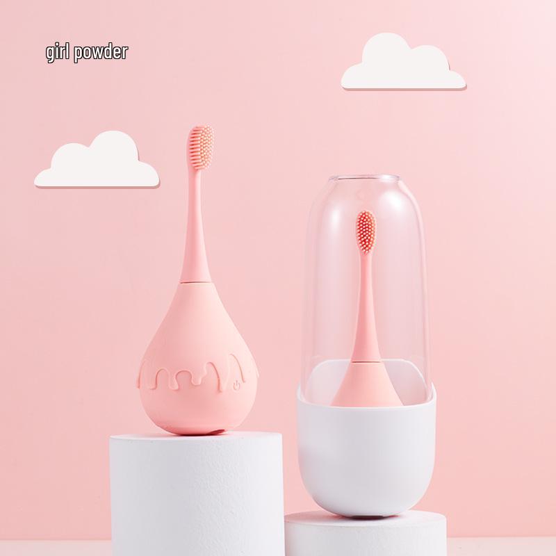 

Детская водонепроницаемая звуковая электрическая зубная щетка с перезаряжаемой U-образной силиконовой головкой для возраста 2-12+ розовый