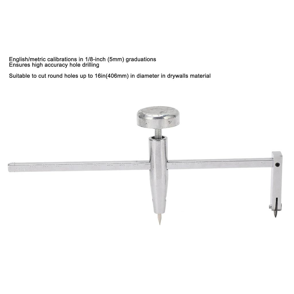 Akozon Drywall Circle Cutter, Dry Wall Circle Hole Cutter Steel Shaft Plasterboard Saw Adjustable Pivot Point Drywalls Tools Drywall Cutter