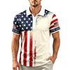 Men's Casual Quick Dry Mesh Golf Polo Shirt Short Sleeve Lightweight Breathable Button Down Top 1776-2026 Flag Print