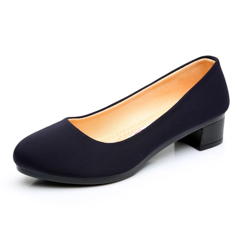 Stylish and Comfortable Women's Low-Heel Breathable Work Shoes with Soft Sole