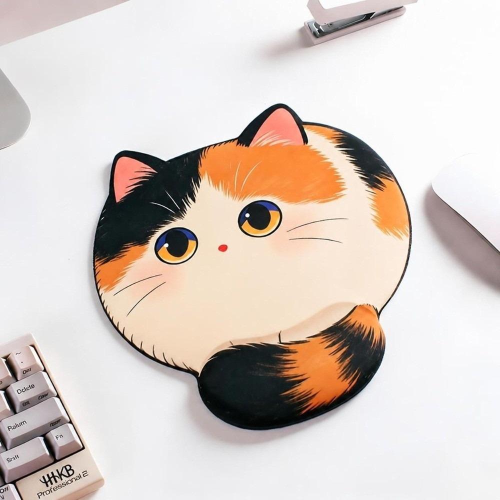 New Cartoon Cat Wrist Rest Mouse Pad Non-Slip Soft Silicone Mouse Pad Rebound Comfortable Ergonomic Desk Mat Gaming