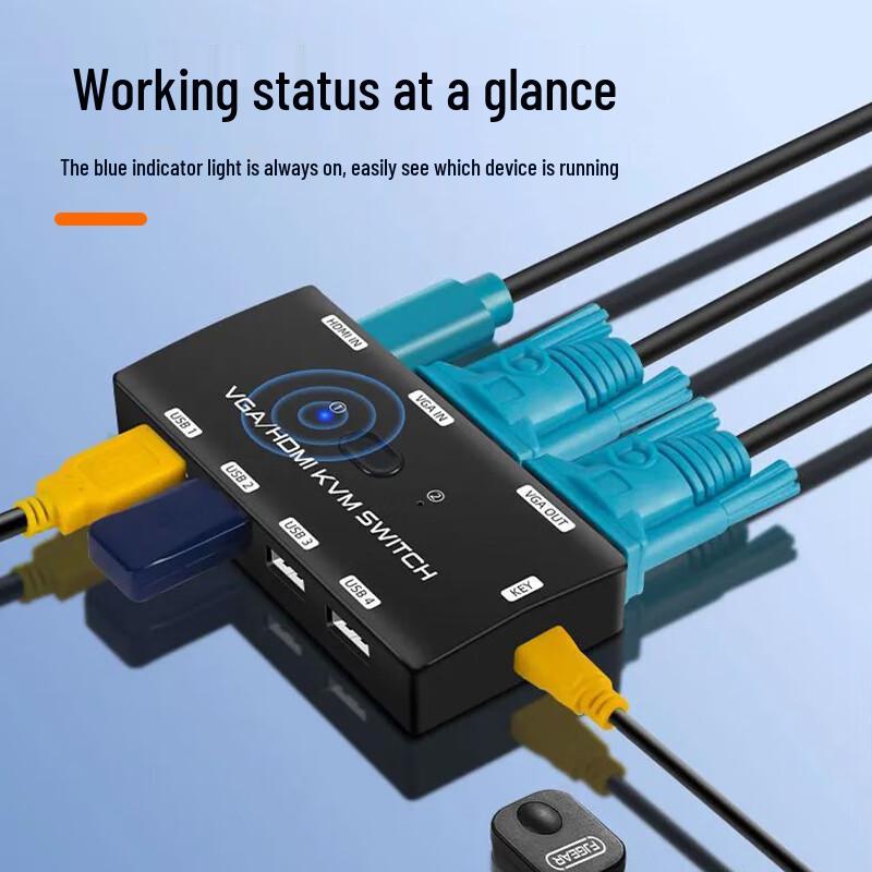 2portový HDMI VGA KVM přepínač pro dva počítače