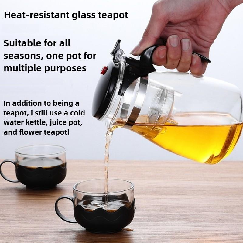 750ML Creative High Borosilicate Glass Filter Teapot Home Office Gift Large Capacity Press Floating Cup with Lid for Perfect Tea