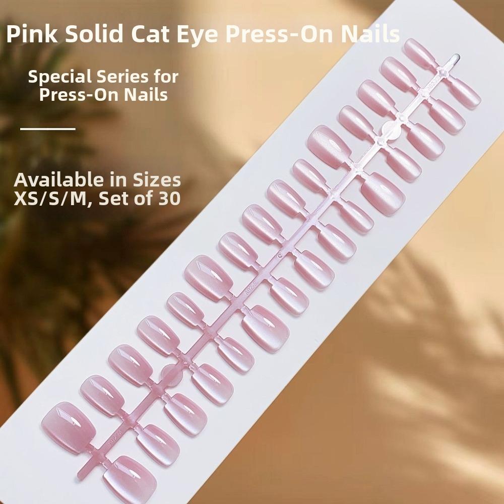30Pcs Cat's Eye Press On Nails Full Cover Nail Tips Popular Press On Fake Nails for Nail Art