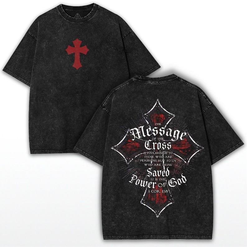Vintage Washed Christian Tee: Oversized Heavy Cotton, Faith Streetwear