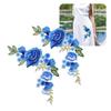 4pcs Iron on or Sew on Embroidery Patches Blue Rose Pattern Iron On Patches  DIY Crafts Sewing