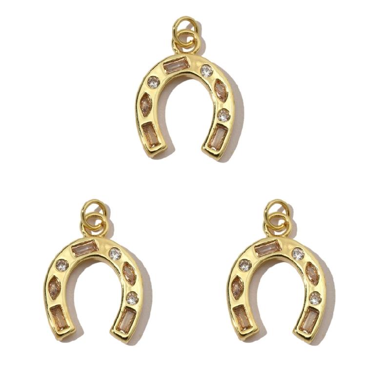 Pack of 3 Heart/Horseshoe/Dices Poker Card Pendants Accessories for Necklace and Earrings Copper Jewelry Components