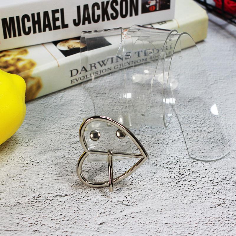 Fashion All-Match Resin Plastic Fully Transparent Belt Circle Buckle Heart Buckle Women's Belt Jeans Students'