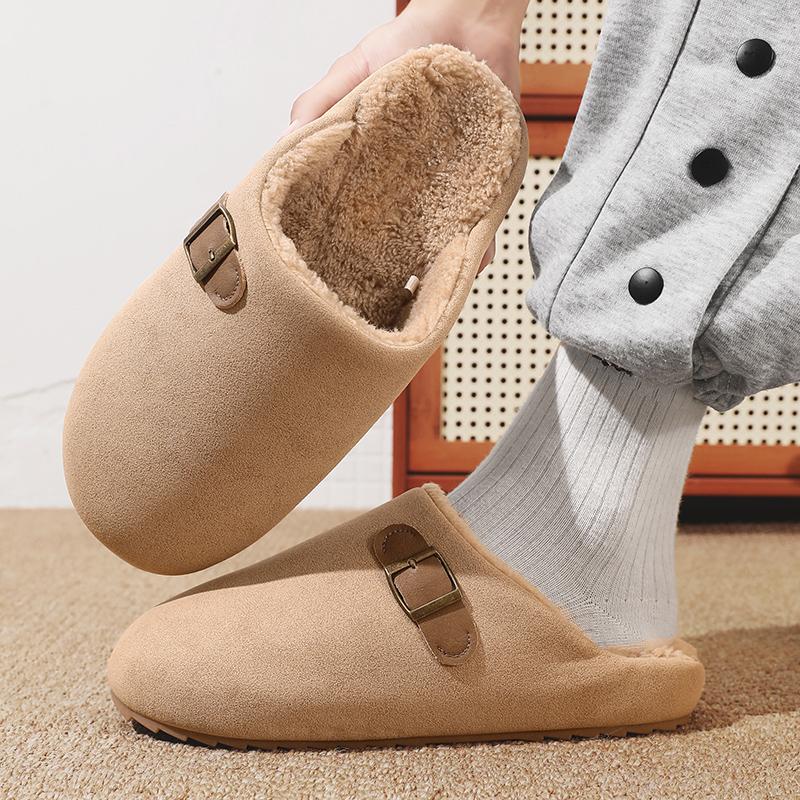 New Style Outerwear-Able Men'S Padded Slippers Baotou Cotton Slippers, Warm Cotton Shoes For Autumn And Winter