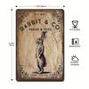 1 szt. Blaszana grafika, Metalowy znak z Zajączkiem Wielkanocnym - "Rabbit & Co". Farms & Feed" | Rustykalna metaloplastyka ścienna na zewnątrz, dekoracja ogrodowa