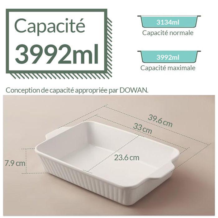 Moule à pâtisserie - DOWAN - Cocotte - Céramique - 23.6cm x 33cm - 3992ml